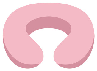 Pink Travel Neck Pillow Illustration