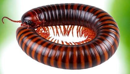 Millipede curled in a circle