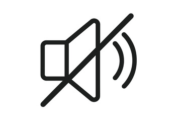 Mute icon vector. Sound off symbol. No volume sign illustration. Silent mode concept. Audio forbidden pictogram. No music or talk button for app and web interface design.