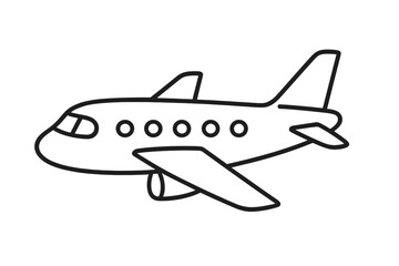 Fototapeta premium Airplane line art vector icon set. Simple plane outline illustration collection for travel, transport, and aviation design. Minimalist commercial jet symbol for logo, web, app.