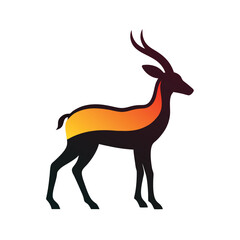 Obraz premium Silhouette of a Gazelle with Orange Gradient antelope