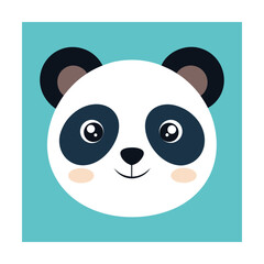 Obraz premium Adorable cartoon panda face with black and white markings Keywords: panda, animal, cartoon, cute