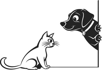 Minimalist abstract geometric silhouette design with vibrant color accents and clean lines