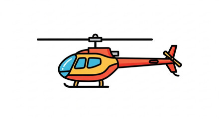 Cartoon helicopter clip art vector illustration transportation aviation flying machine travel vehicle design