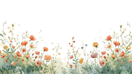 Water color flower garden