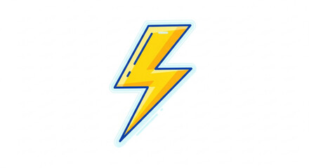 Yellow lightning bolt vector illustration for energy power flash and thunder icon design concept graphic element