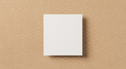 Fototapeta premium Blank white square object on a brown textured background