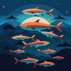 Obraz premium seamless background with sharks