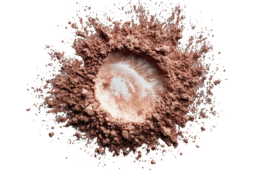 Powder explosion, light-brown, crater-like center