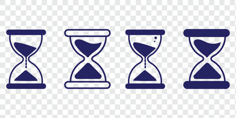 sand clock icon isolated on transparent background. Modern and editable sand clock icon. Simple icons vector illustration.