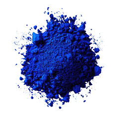 Deep blue powder cluster on black