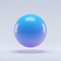 Floating Sphere with Blue and Violet Gradient on Light Background
