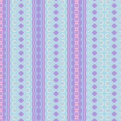Abstract pastel striped pattern with geometric and tribal elements for textiles, backgrounds, and decorative uses