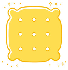 Fototapeta premium Simple Yellow Square Cracker with Perforations and Sparkle Accents