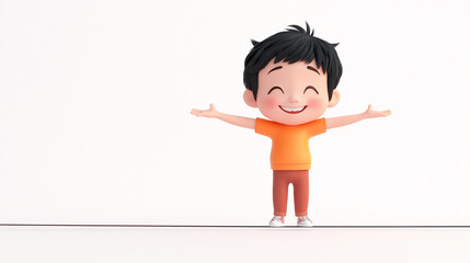an adorable child character in kawaii style on white background