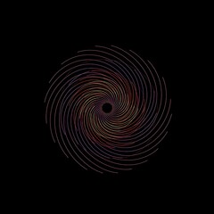 Abstract Swirl Design with Colorful Curved Lines on Black Background