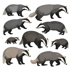 Diverse badger collection