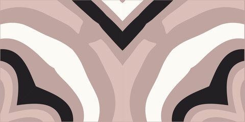 Organic abstract curved shapes forming a symmetrical pattern with a neutral color palette for design.
