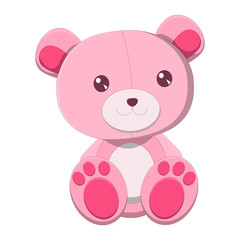 Obraz premium Adorable Pink Teddy Bear Illustration
