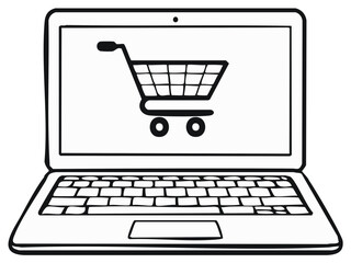 Shopping Cart Displayed on a Laptop Screen Representing Online Shopping and Digital Commerce