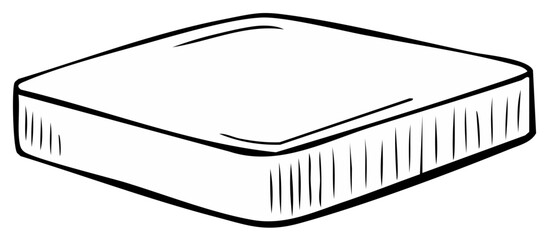 Illustration of Foam Mattress Square Bedding Comfortable Sleeping Comfort Line Art