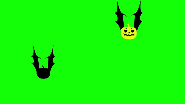 Batman Flying on Halloween Night on green screen , 