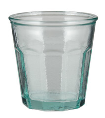 Emerald clear square drinking glass cut out isolated transparent background