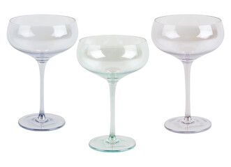 Empty wine glass cut out isolated transparent background