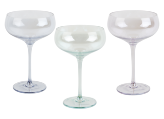 Empty wine glass cut out isolated transparent background