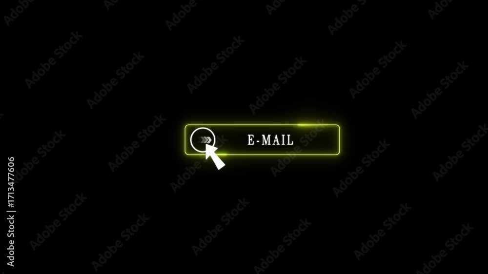 Fototapete glowing neon blue color white text cursor animation. design is email button vector sign, symbol, poi