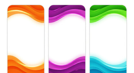 Obraz premium Set of colorful abstract wave isolated on white background for presentation background and web design template vector