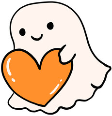 Halloween ghost with heart