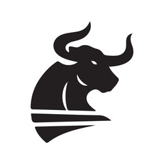 Bull vector illustration on a white background.Simple design,perfect for various uses.