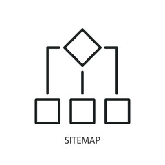 Sitemap thin line vector icons.