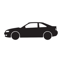 Fototapeta premium Sleek Black Car Silhouette Graphic for Automotive Design and Modern Transportation Projects with Clean Lines and Elegant Form Ideal for Logos and Icons