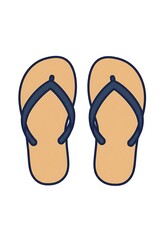Tan flip flops isolated on white background