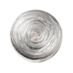 Roll of plastic wrap is shown on top view on transparent background