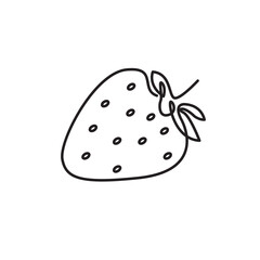 Strawberry fruit outline illustration with simple style