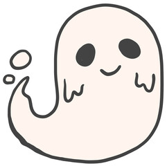 Funny cartoon ghost face