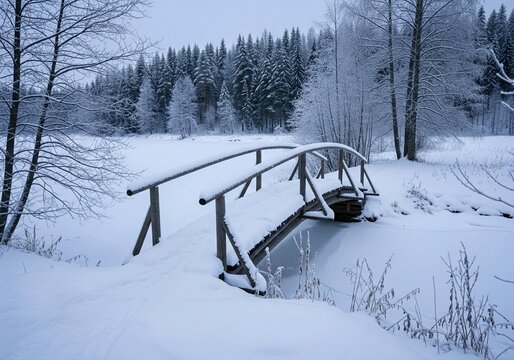 Majestic White Wolf in a Snowy Winter Forest