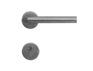Metal door handle lock or Lever door knob isolated on white background