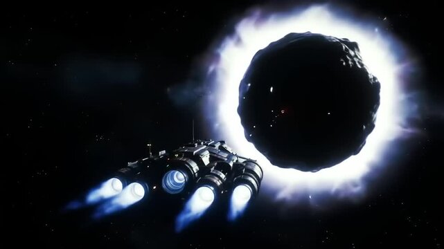 Spaceship asteroid encounter