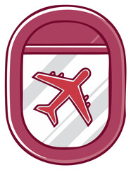 Obraz premium Aircraft from plane window. Simple vector airplane silhouette on white background.