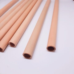 Close up of a stack of  bamboo straws