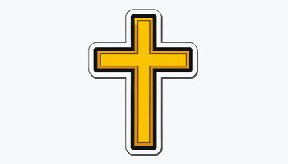 Obraz premium Golden Christian Cross Icon