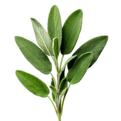 Shot of a fresh sage sprig against on transparent background