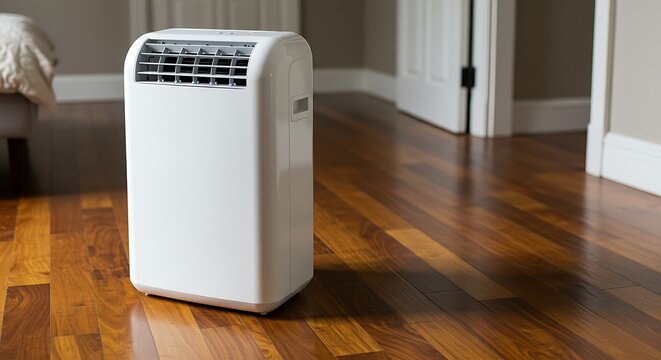 Portable air conditioner on floor