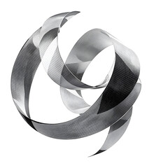 Abstract Swirl Ribbon in Silver and Gray Tones