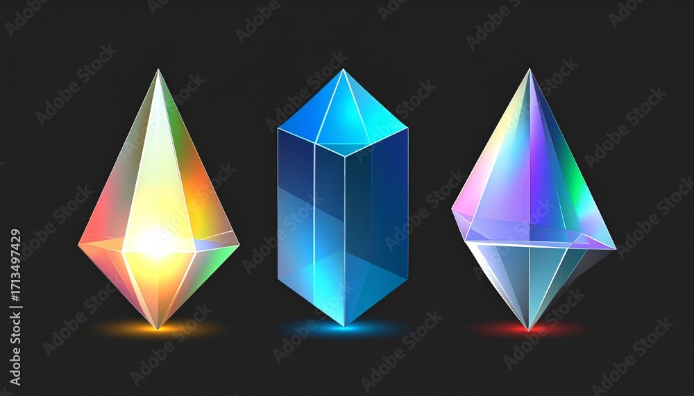 Poster abstract background with a colorful geometric polygon pattern featuring a blend of orange, blue, and