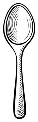 Hand drawn illustration of a spoon